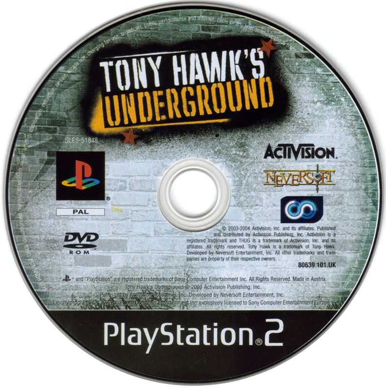 Media for Tony Hawk's Underground (PlayStation 2)