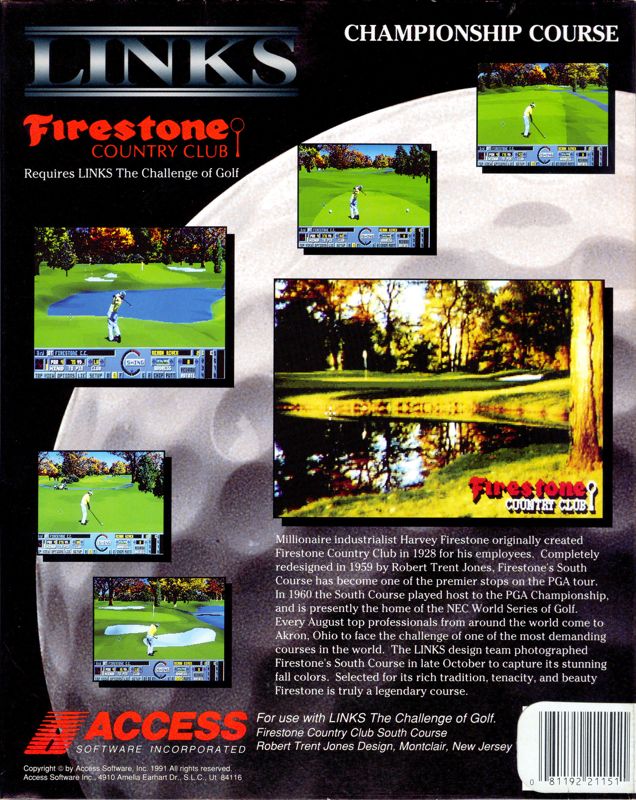 Back Cover for Links: Championship Course - Firestone Country Club (Amiga)