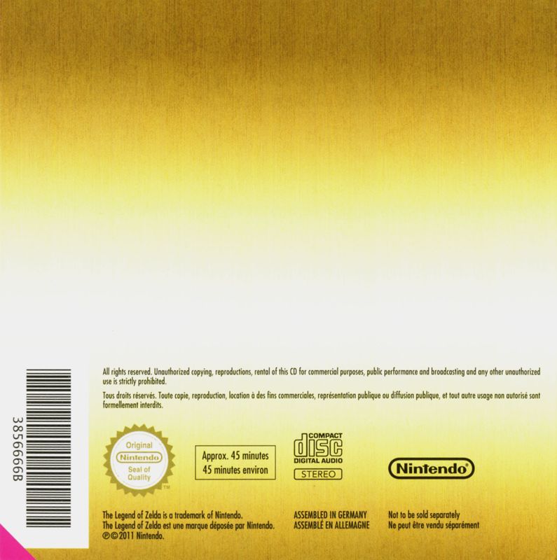 Soundtrack for The Legend of Zelda: Skyward Sword (Limited Edition Pack) (Wii): Sleeve - Back