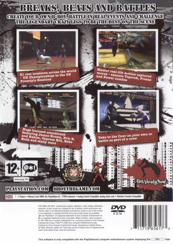 Back Cover for B-Boy (PlayStation 2)