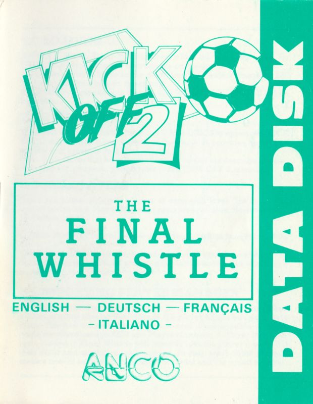 Manual for Kick Off 2: The Final Whistle (Atari ST): Front