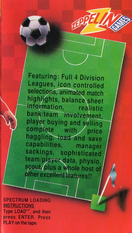 Inside Cover for Graeme Souness Soccer Manager (ZX Spectrum)