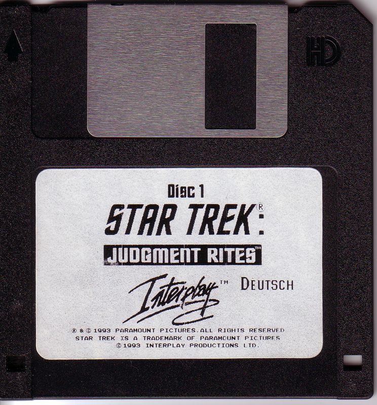 Media for Star Trek: Judgment Rites (DOS): Disk 1/10