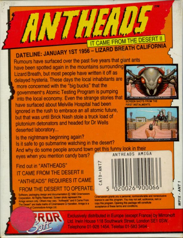 Back Cover for It Came from the Desert II (Amiga)