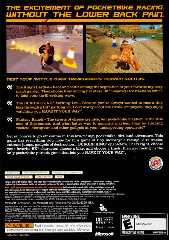 Back Cover for PocketBike Racer (Xbox and Xbox 360)