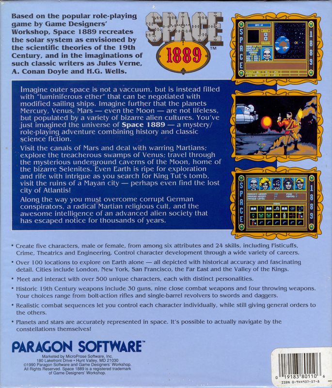 Back Cover for Space 1889 (Amiga)