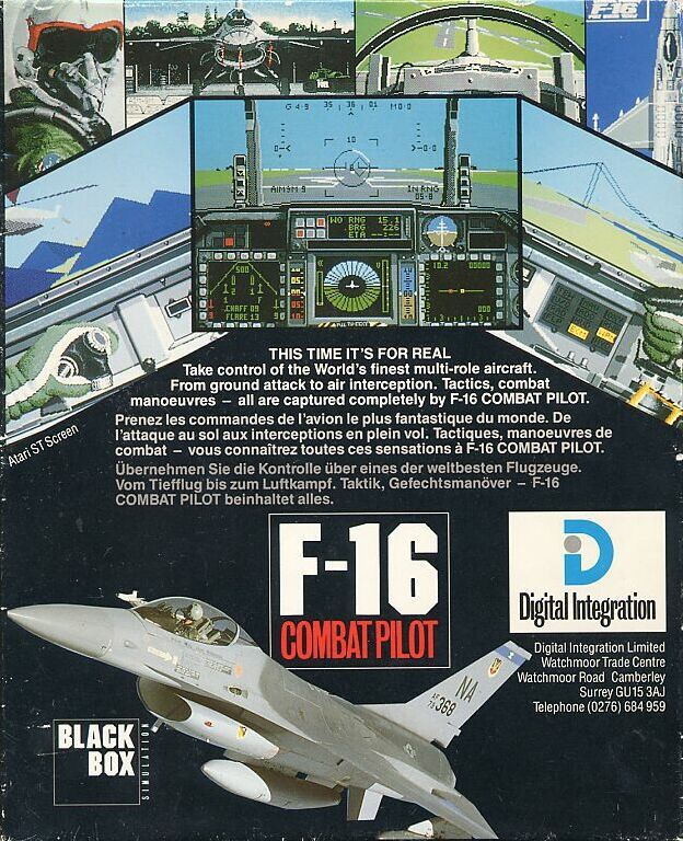 Back Cover for F-16 Combat Pilot (Commodore 64)