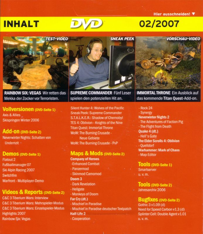 Back Cover for Axis & Allies (Windows) (PC Games 02/07 covermount)
