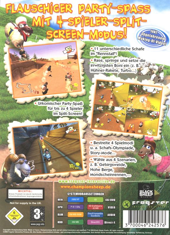 Back Cover for Championsheep Rally (Windows)