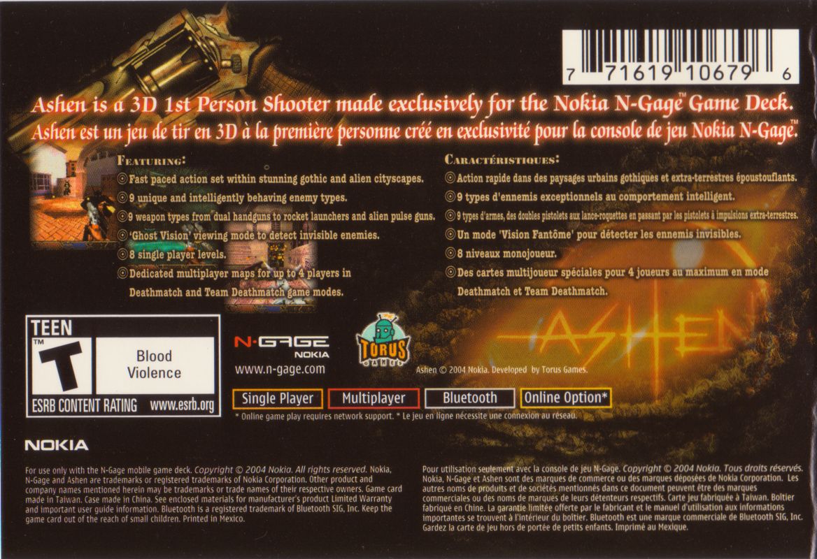 Back Cover for Ashen (N-Gage)
