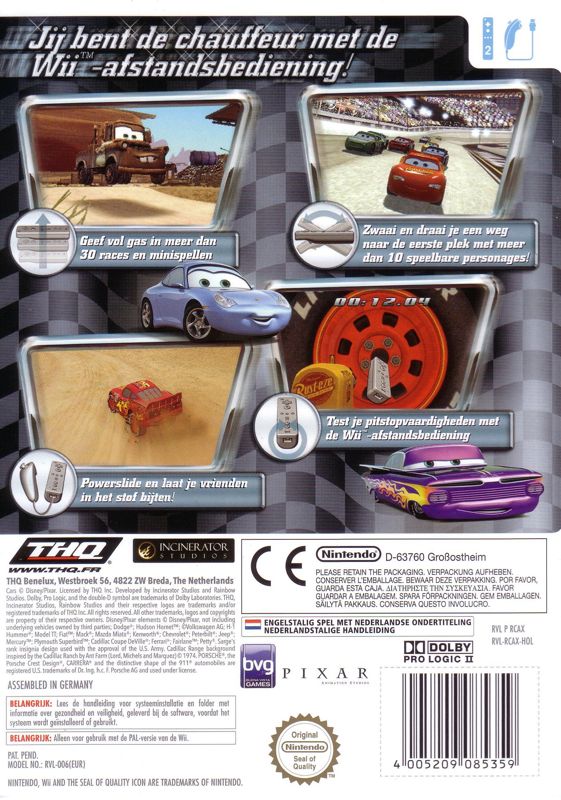 Disney•Pixar Cars cover or packaging material MobyGames