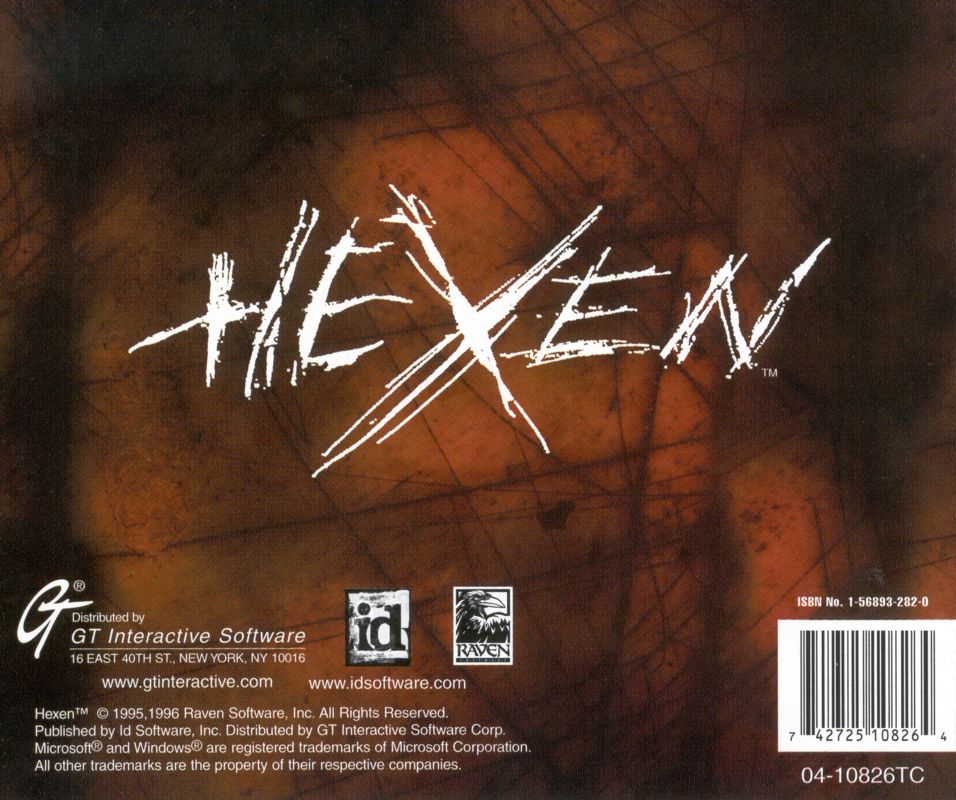 Other for Hexen: Beyond Heretic (DOS and Windows) (DOS and Windows 95 CD-ROM release): Jewel Case - Back