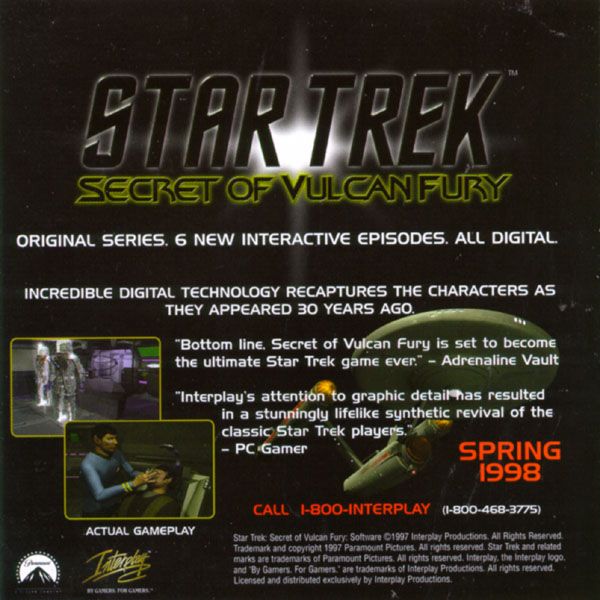 Other for Star Trek Pinball (DOS): Jewel Case - Reverse Front