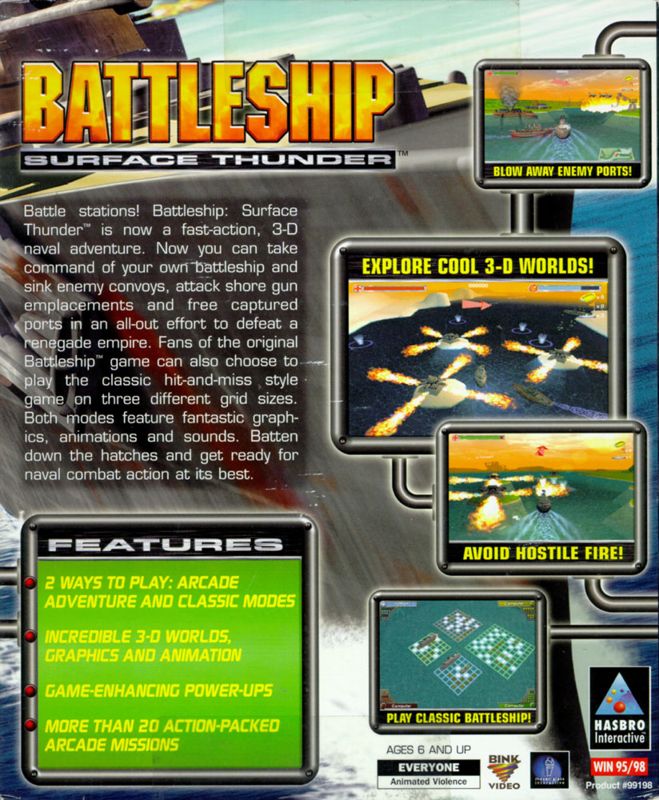 Back Cover for Battleship: Surface Thunder (Windows)