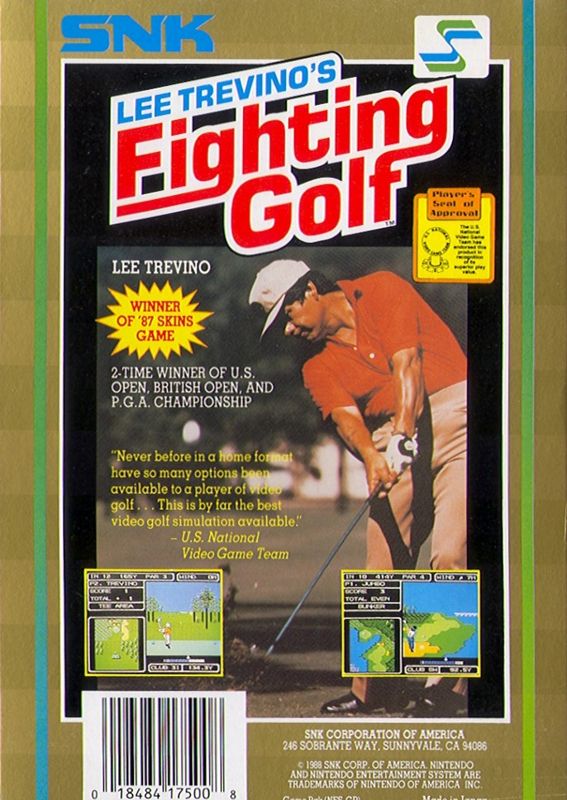Back Cover for Lee Trevino's Fighting Golf (NES)