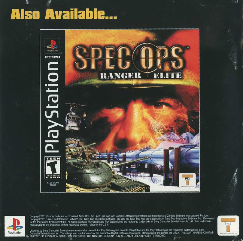 Inside Cover for Spec Ops: Covert Assault (PlayStation): left