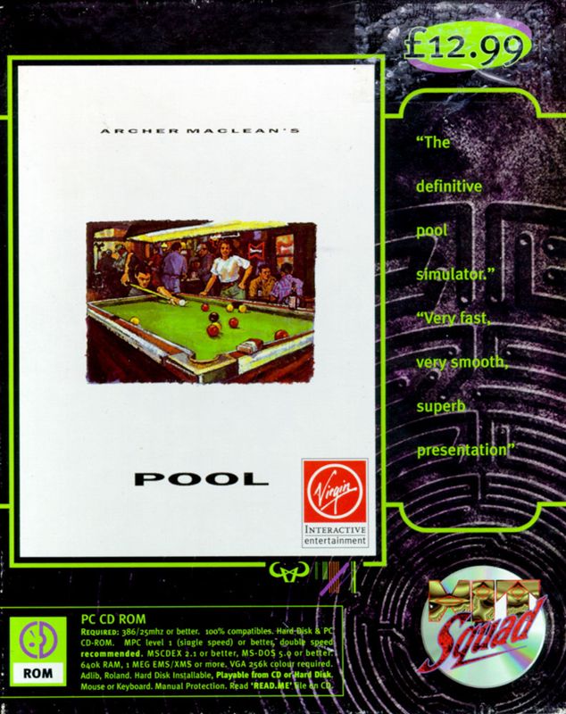 Front Cover for Archer Maclean's Pool (DOS) (Hit Squad (budget CD-ROM release))