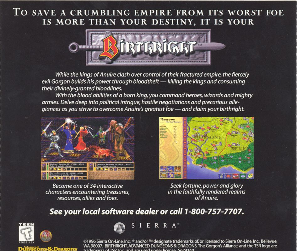 Other for Betrayal in Antara (Windows and Windows 16-bit): Jewel Case - Back