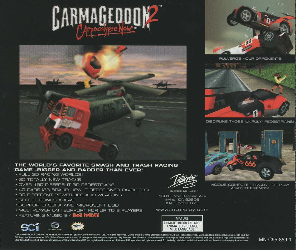 Other for Carmageddon 2: Carpocalypse Now (Windows): Jewel Case - Back