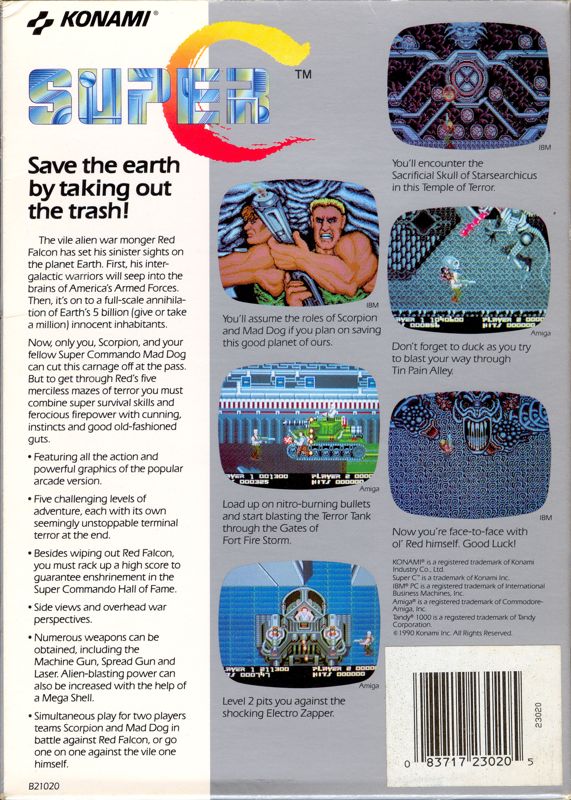 Back Cover for Super Contra (Amiga)