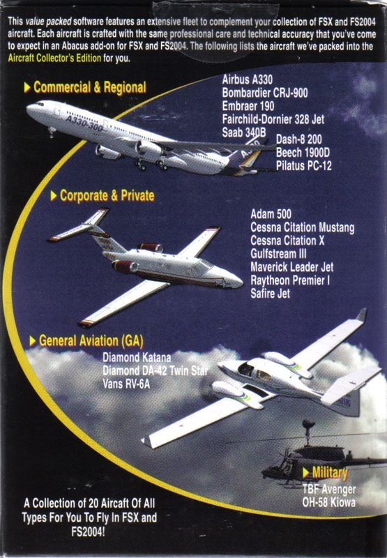 Back Cover for Aircraft: Collector's Edition (Windows)