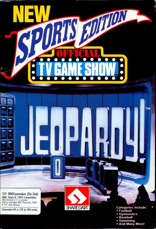 Front Cover for Jeopardy!: New Sports Edition (Commodore 64 and DOS)
