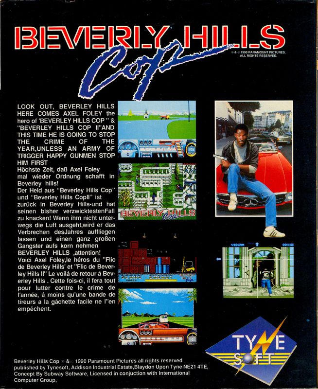 Back Cover for Beverly Hills Cop (Amiga)