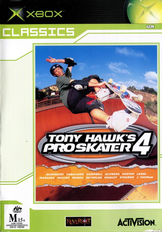 Front Cover for Tony Hawk's Pro Skater 4 (Xbox) (Classics release)