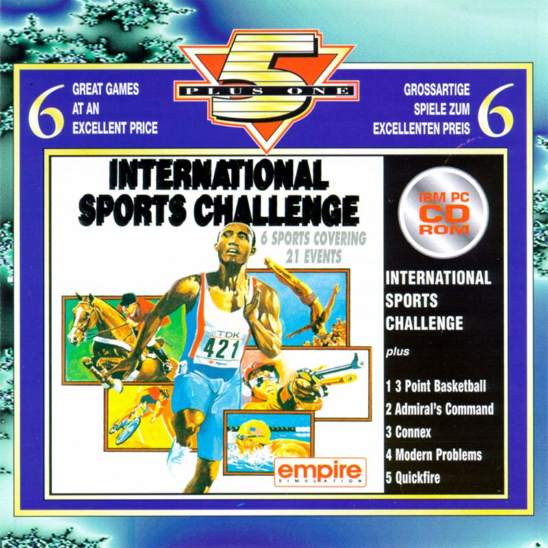 Other for International Sports Challenge (DOS) (1997 "5 plus 1" budget 'picture disc' CD-ROM release. Original game plus five shareware titles): Jewel Case - Front