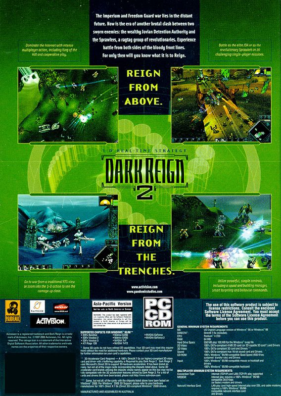 Back Cover for Dark Reign 2 (Windows)