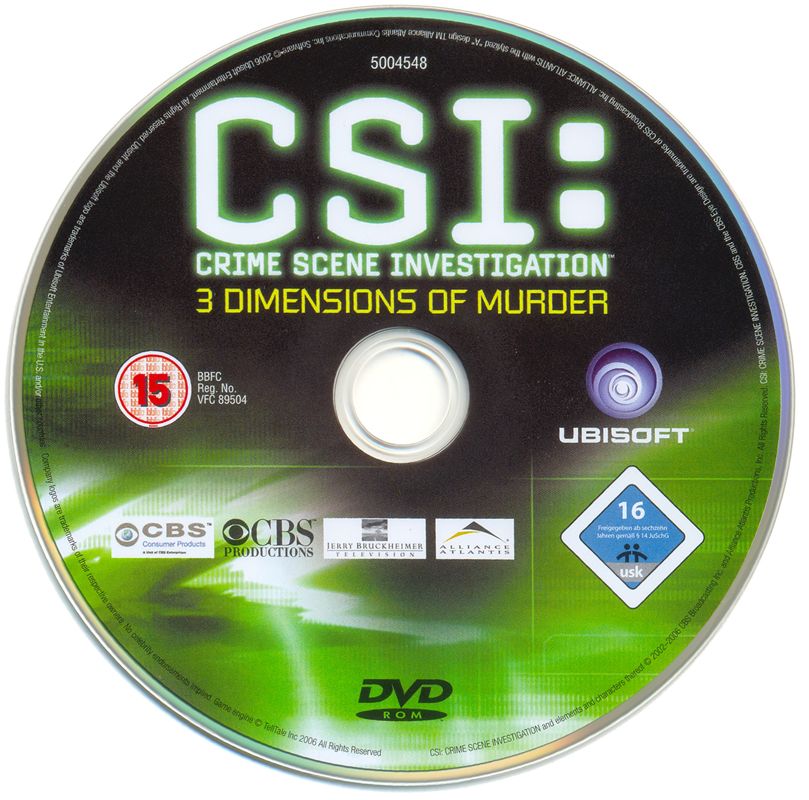 Media for CSI: Crime Scene Investigation - 3 Dimensions of Murder (Windows)