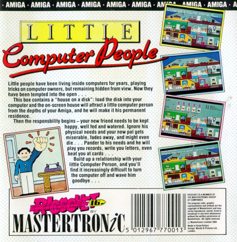 Back Cover for Little Computer People (Amiga) (budget release)