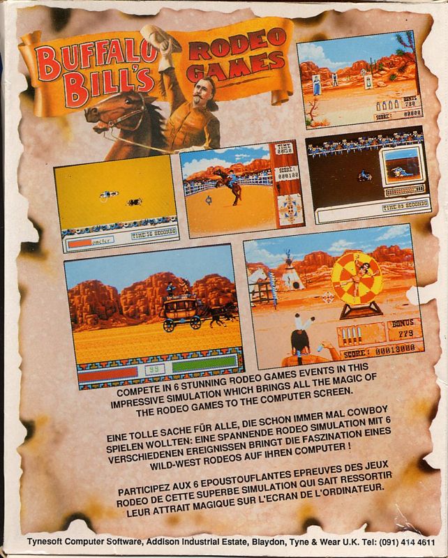 Back Cover for Buffalo Bill's Wild West Show (Commodore 64)