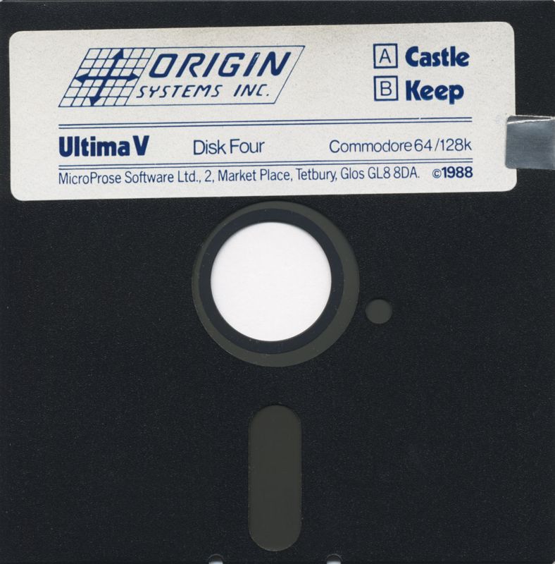 Media for Ultima V: Warriors of Destiny (Commodore 128 and Commodore 64): Disk 4 (Castle/Keep)
