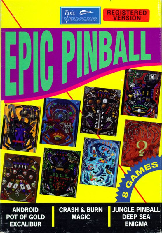 Front Cover for Epic Pinball (DOS) (Registered Manaccom release)