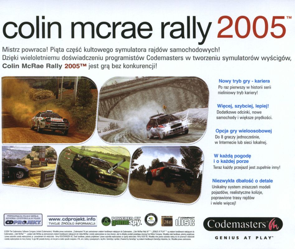 Other for Colin McRae Rally 2005 (Windows): Jewel Case - Back