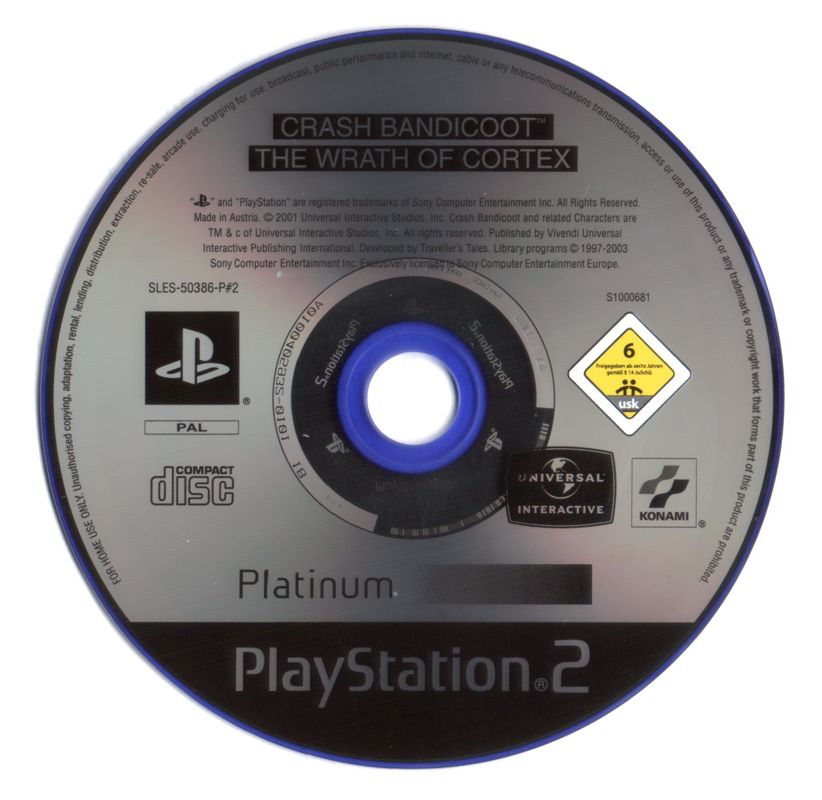 Media for Crash Bandicoot: The Wrath of Cortex (PlayStation 2) (Platinum release)