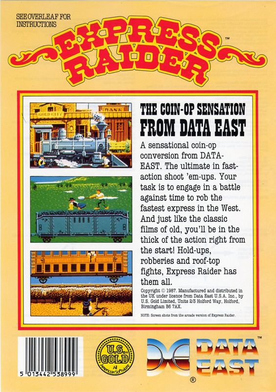 Back Cover for Express Raider (Commodore 64) (Disk release)