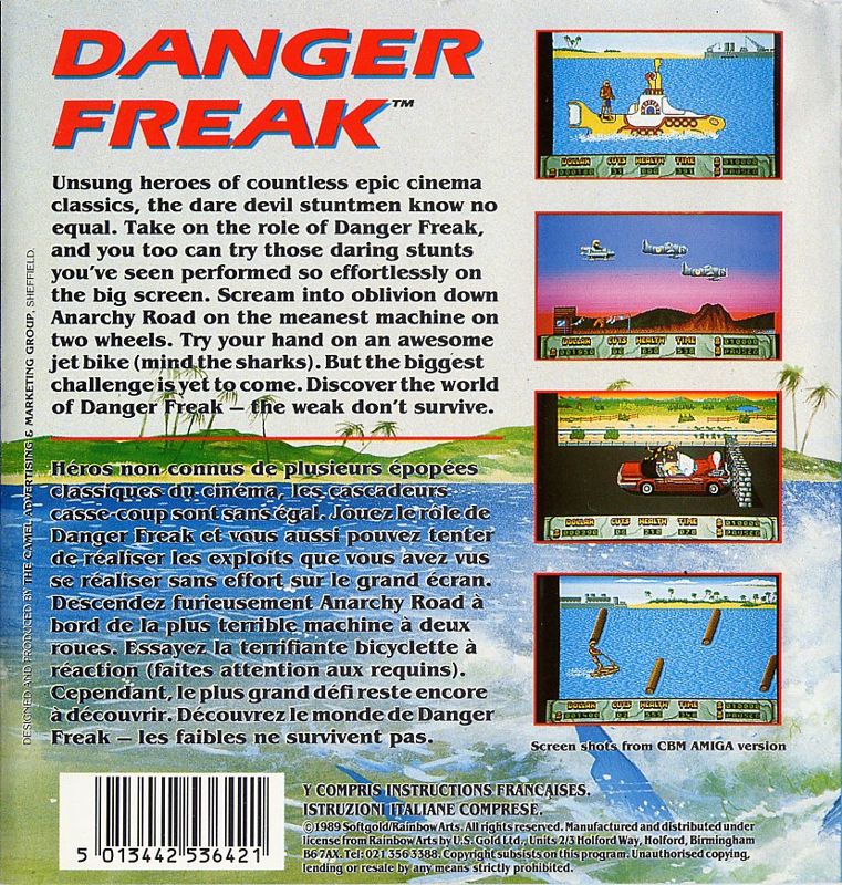 Back Cover for Danger Freak (Commodore 64)