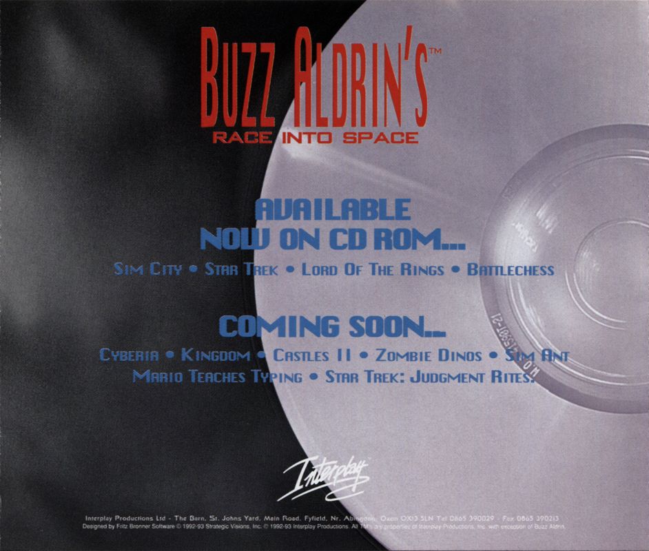 Other for Buzz Aldrin's Race into Space (DOS) (Enhanced CD-ROM Edition): Jewel Case - Back