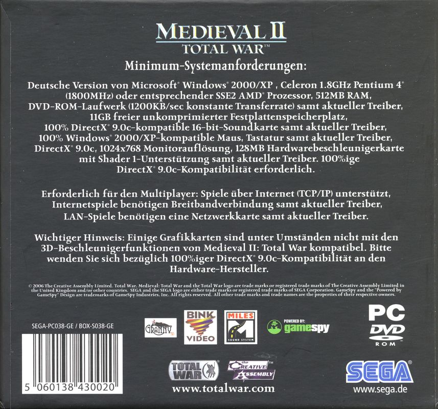 Other for Medieval II: Total War (Collector's Edition) (Windows) (Cuboid Slipbox): Box - Bottom
