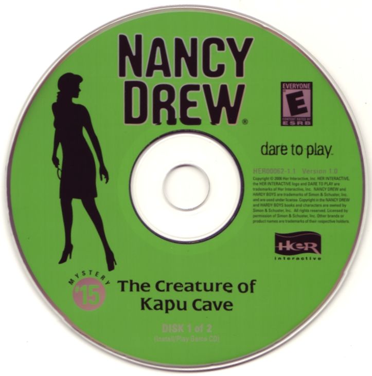 Media for Nancy Drew: The Creature of Kapu Cave (Windows): Disc 1/2