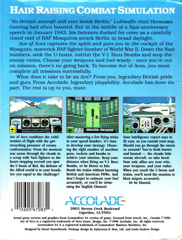 Back Cover for Ace of Aces (DOS)