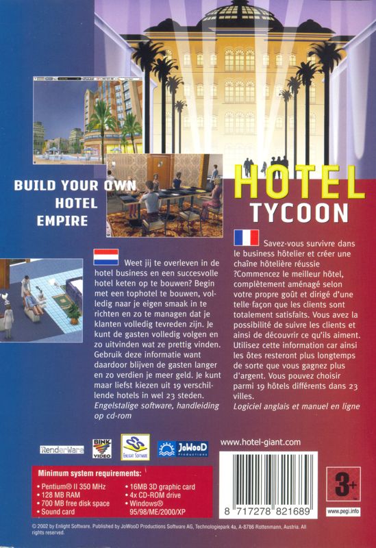 Back Cover for Hotel Giant (Windows)