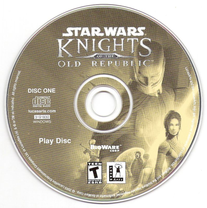 Media for Star Wars: Knights of the Old Republic (Windows) (Game of the Year Award box): Disc 1