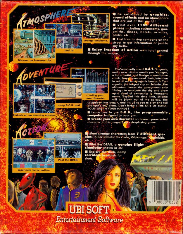 Back Cover for B.A.T. (Amiga)