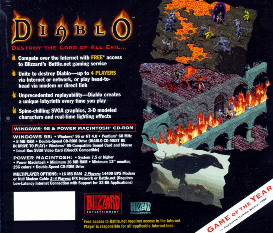 Other for Diablo (Macintosh and Windows) (Hybrid CD-ROM): Jewel Case Back