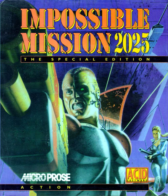 Front Cover for Impossible Mission 2025 (Amiga) (AGA version for Amiga 1200 & 4000.)