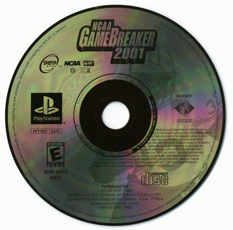 NCAA GameBreaker 2001 cover or packaging material - MobyGames