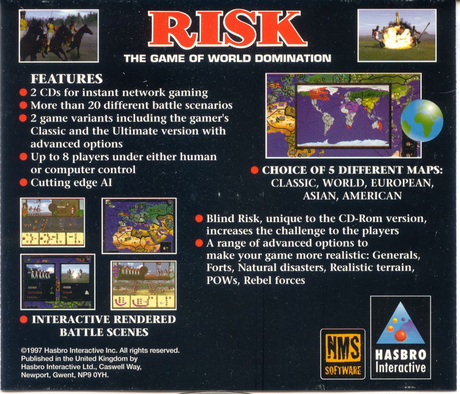 Inside Cover for Risk: The Game of Global Domination (Windows): Jewel Case: Back
